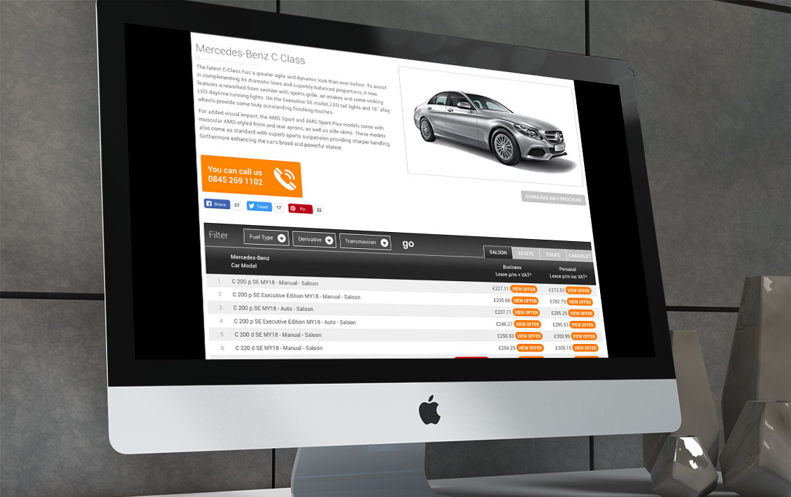 car leasing website design - Mercedes On Lease