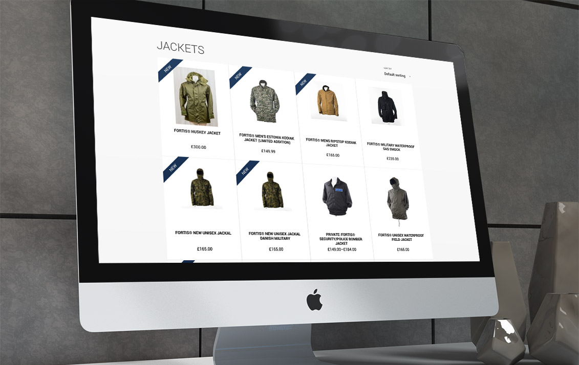 clothing website design - Fortis Clothing